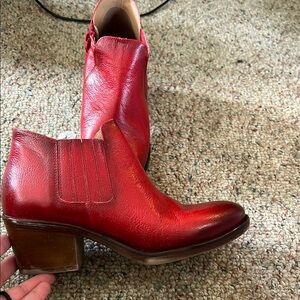 Miz Mooz Red Ankle Booties with Western Flair